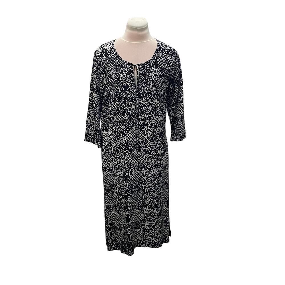 NWOT GO FISH Black White Batik Tropical Dress Cover Up Handmade SMALL Resortwear